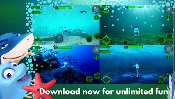 Gameplay screenshot from underwater aqua queen master 3d scuba adventures for Android