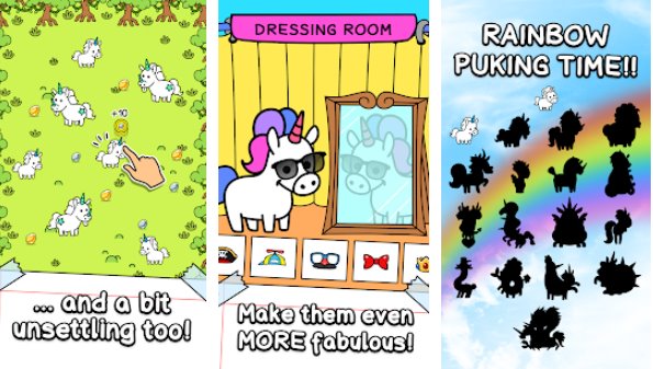 Gameplay screenshot from unicorn evolution fairy tale horse game for Android