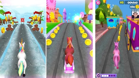 Gameplay screenshot from unicorn runner 2020 running game magic adventure for Android