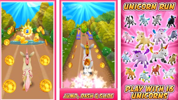 Gameplay screenshot from unicorn runner 3d hjorse run for Android
