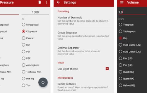 Gameplay screenshot from unit converter for Android