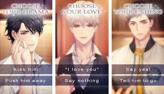 Gameplay screenshot from university of the dead romance otome game for Android
