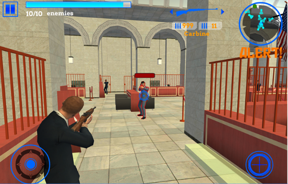 Gameplay screenshot from unlimited gun for hire for Android