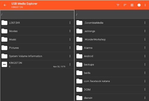 Gameplay screenshot from usb media explorer for Android