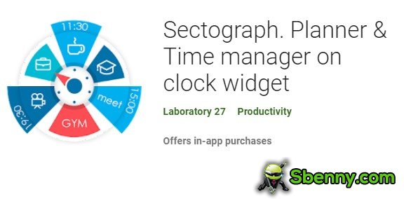 sectograph planner and time manager on clock widget