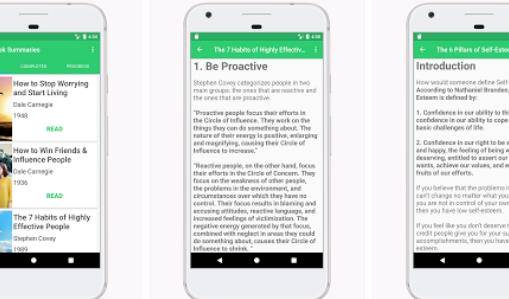 Gameplay screenshot from self help book summaries for Android