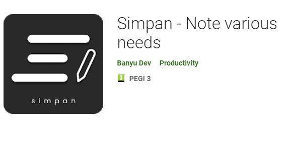 simpan note various needs