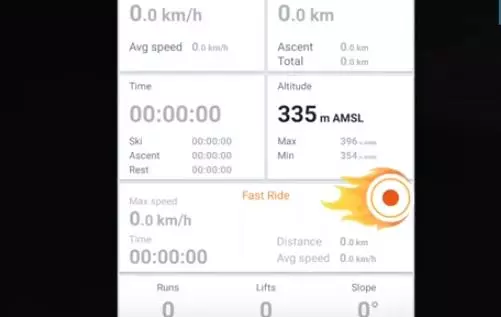 Gameplay screenshot from ski tracker for Android