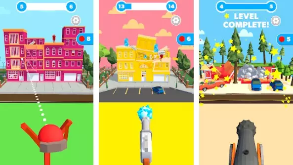 Gameplay screenshot from slingshot smash shooting range for Android