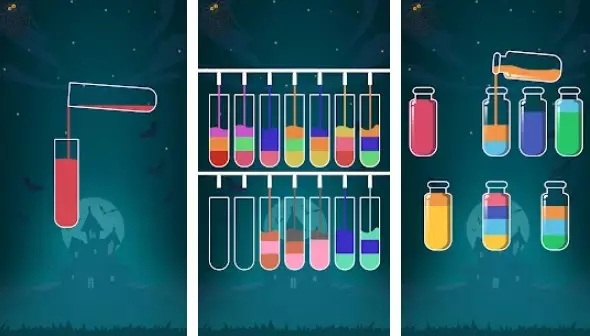 Gameplay screenshot from soda sort water color puzzle for Android