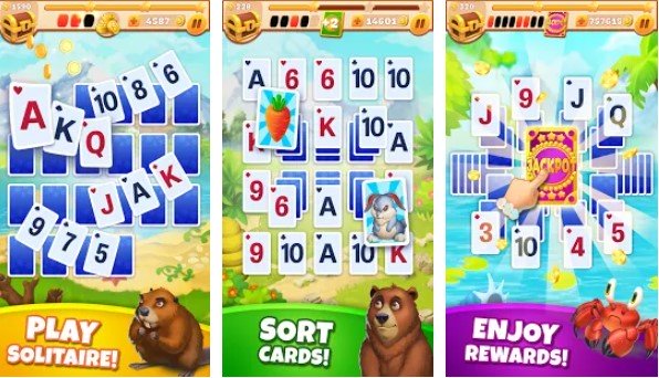 Gameplay screenshot from solitaire tribes fun card patience and travelling for Android