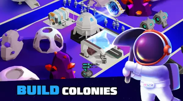 Gameplay screenshot from space colony idle click miner for Android