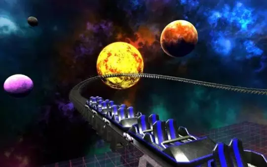 Gameplay screenshot from space roller coaster vr cardboard for Android