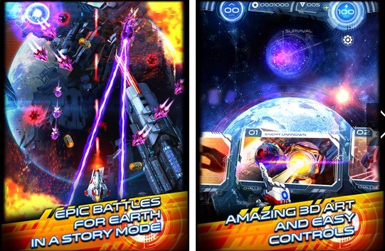 Gameplay screenshot from space warrior the origin for Android