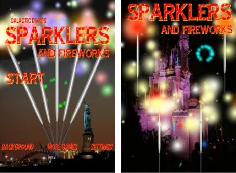 Gameplay screenshot from sparklers and fireworks pro for Android