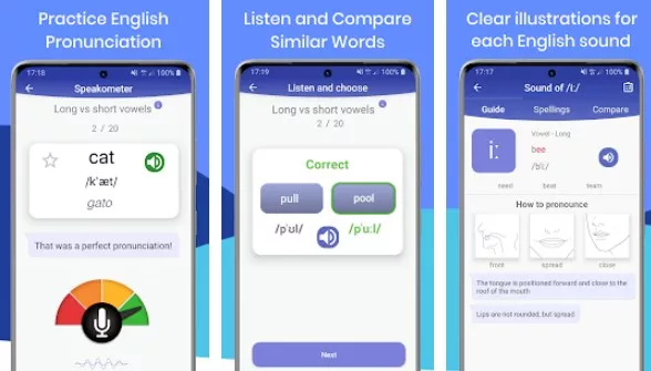 Gameplay screenshot from speakometer accent training for Android