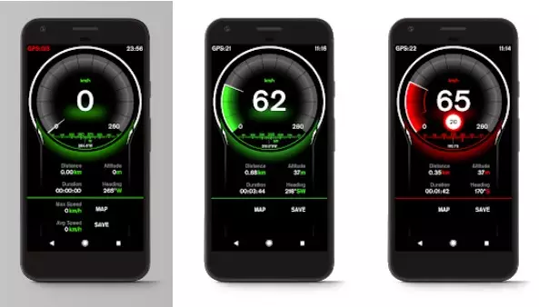 Gameplay screenshot from speed view gps pro for Android