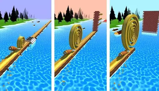 Gameplay screenshot from spiral roll for Android