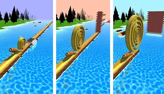 Gameplay screenshot from spiral roll for Android