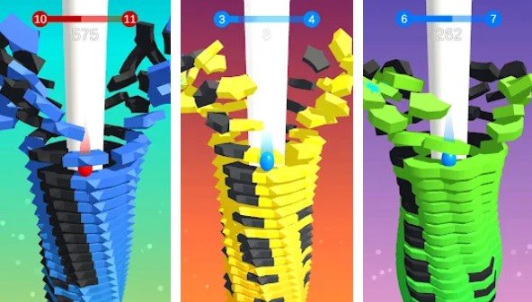 Gameplay screenshot from stack ball crash platforms for Android