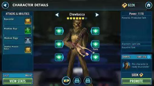 Gameplay screenshot of Star Wars: Galaxy of Heroes MOD APK on Android
