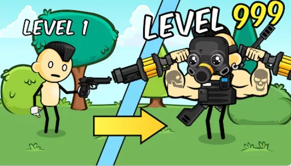 Gameplay screenshot from tickman and gun zombie war for Android