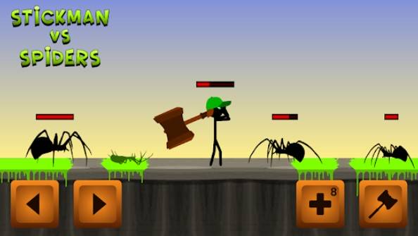 Gameplay screenshot from stickman vs spiders for Android