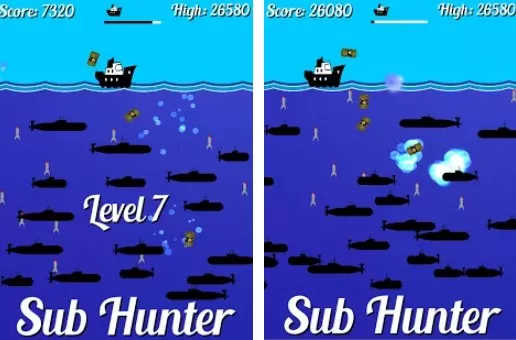 Gameplay screenshot from sub hunter pro for Android