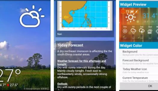 Gameplay screenshot from sunny hk weather and clock widget for Android