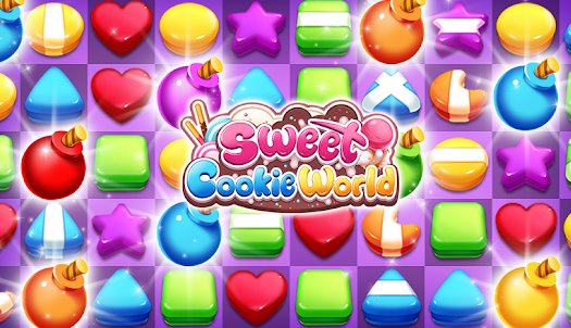 sweet cookie world match 3 puzzle