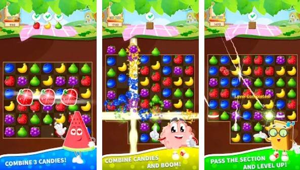 Gameplay screenshot from sweet fruits candy for Android