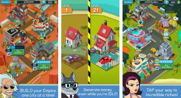 Gameplay screenshot from taps to riches for Android