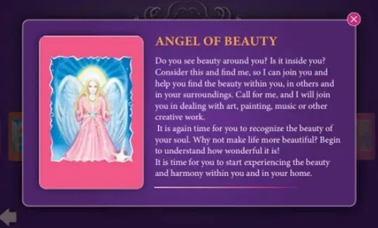 Gameplay screenshot from tarot angel cards for Android