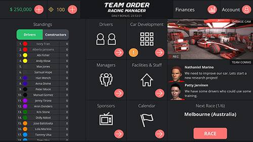 Gameplay screenshot from team order racing manager for Android