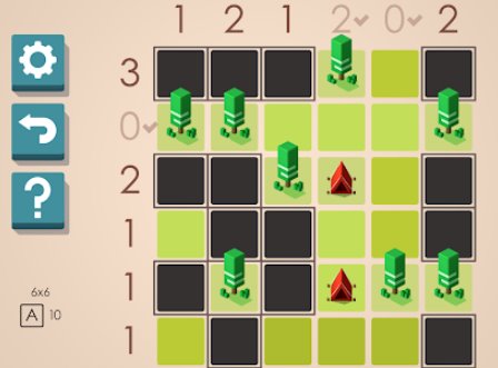 Gameplay screenshot from tents and trees puzzles for Android