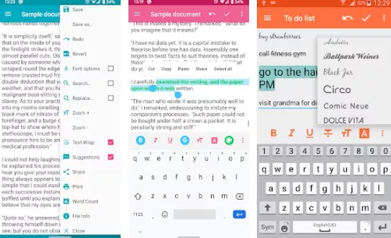 Gameplay screenshot from text editor for Android