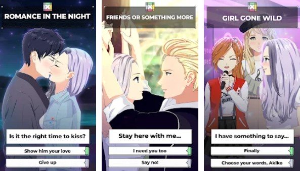 Gameplay screenshot from texting love story chatlinx for Android