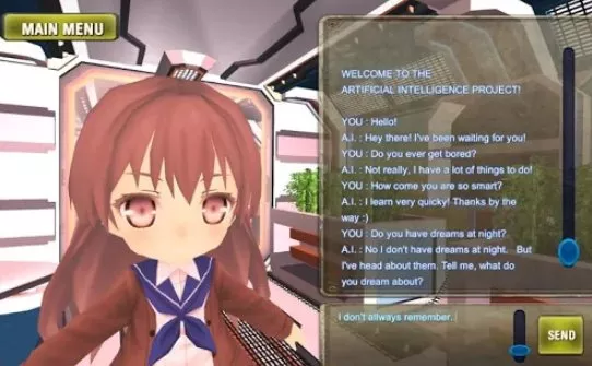 Gameplay screenshot from the artificial intelligence project a i chat for Android