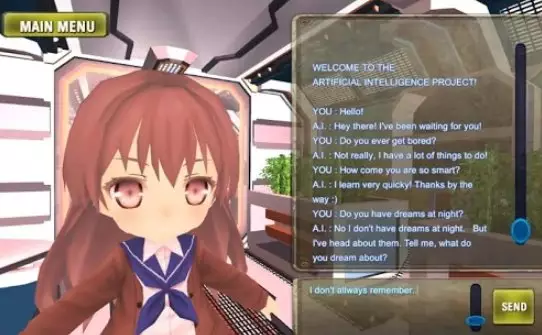 Gameplay screenshot from the artificial intelligence project a i chat for Android