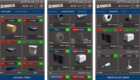 Gameplay screenshot from the factory for Android