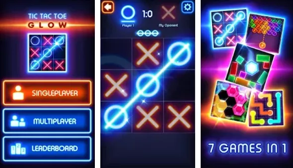 Gameplay screenshot from tic tac toe glow for Android