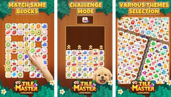 Gameplay screenshot from tile connect master block match puzzle game for Android