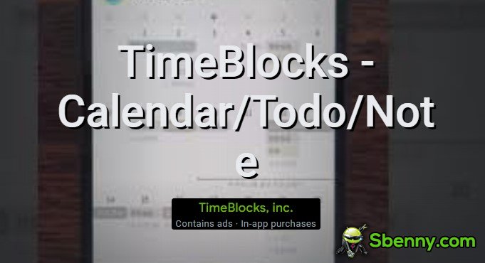  TimeBlocks -Calendar/Todo/Not