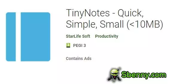 tinynotes quick simple small
