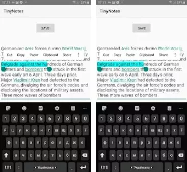 Gameplay screenshot from tinynotes quick simple small for Android