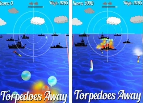 Gameplay screenshot from torpedoes away pro for Android