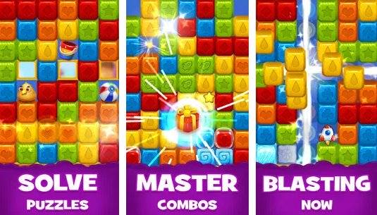 Gameplay screenshot from toy and toons drop blast and match toy cubes games for Android