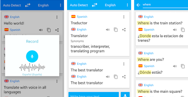 Gameplay screenshot from translate voice pro for Android