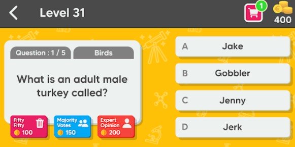 Gameplay screenshot from trivia master quiz games for Android