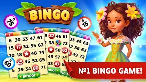Gameplay screenshot from tropical bingo and slots games for Android